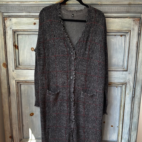 R13 Gray Distressed Long Cardigan - Picture 6 of 16